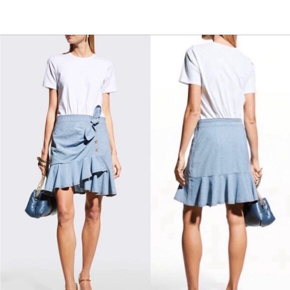 VERONICA BEARD Bari Ruffle Combo Dress Sz Large - Picture 1 of 7